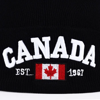 Noua Toamna Iarna Tricotate Pălării pentru Bărbați, Femei Canada Scrisoare Broderie de Bumbac Capace Toamna Palarie Casual Cap Băiat de Bărbați Pălării