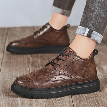 Noul brand de Sosire Retro Bullock Design de Oameni de Afaceri Clasic Formale Pantofi cu varful Ascutit din piele pantofi Barbati Oxford Pantofi Rochie fierbinte