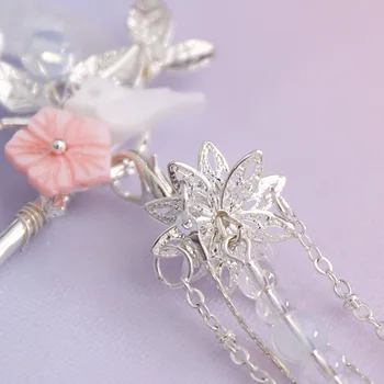 Noul Design Femeile Fată Chineză Nunta Rochie De Mireasa Headpieces Perle Margele Ciucure Lung Pas Se Agită Agrafe Bastoane De Păr Bijuterii