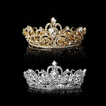 Nunta Mireasa Concurs Rege Coroana Stras Tiara de Diamante Caciulita Bijuterii R7RF