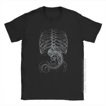 Oamenii Alien Vs Predator----Alien Os Legământ Os----Corpul Uman Embrion Cu Raze X T Shirt Mâneci Scurte Topuri Din Bumbac Tees