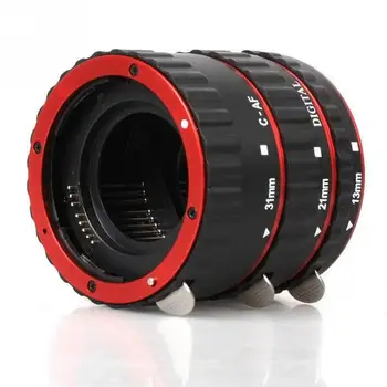 Obiectiv roșu Adaptor de Montare Focalizare Automată AF Macro Extensie Tub Inel pentru Canon EF-S Lens T5i T4i T3i T2i 100D 60D 70D 550D 600D 6D 7D