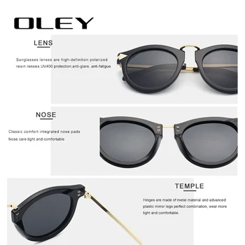 OLEY Femei Brand Polarizat ochelari de Soare Clasic săgeată rotund ochelari de soare Moda anti-orbire ochelari Oculos de sol Y1390