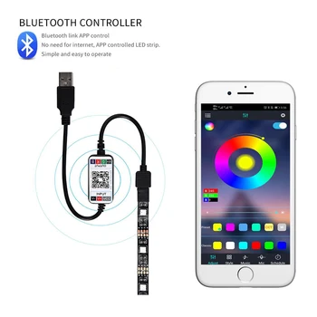 - Omoara Bluetooth RGB LED Strip Lumină SMD 5050 5M 10 M 2M 3M 4M Diodă Bandă Flexibilă LED Strip Lumini Cameră Decor USB 5V TV Iluminare din spate