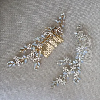 Opal sofisticate stras pieptene de par mireasa nunta bijuterii de par frizură