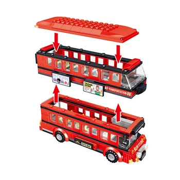 ORAȘ Mare VITEZA Vehiculului Kituri Auto Bloc Caramida Londra Autobuz cu Etaj Model pentru Copil Jucării Compatibil Street View QL0950