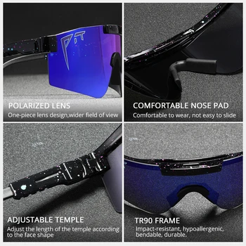 Original Viperă top plat ochelari rama tr90 Windproof Sport Polarizat ochelari de Soare pentru barbati/femei, UV Oglindă lentile 19 culoare