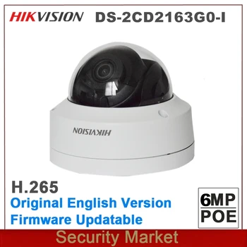 Original în engleză hikvision 6MP DS-2CD2163G0-am înlocui DS-2CD2155FWD-mă în aer liber H265 WDR Fixe Dome de Rețea IR POE camera