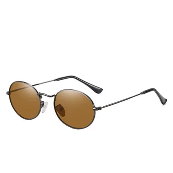 Oval Polarizat ochelari de Soare de Aur Nuante de Negru pentru Femei 2020 Nouă Epocă de Metal în aer liber Bărbați Steampunk Ochelari de Soare Ochelari de Conducere