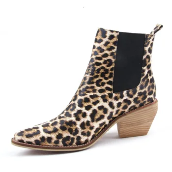 Pantofi de moda 2019 Primavara/Toamna Noi Femei Pantofi Leopard Chelsea Cizme Pantofi de Lux pentru Femei Designeri Glezna Cizme pentru Femei