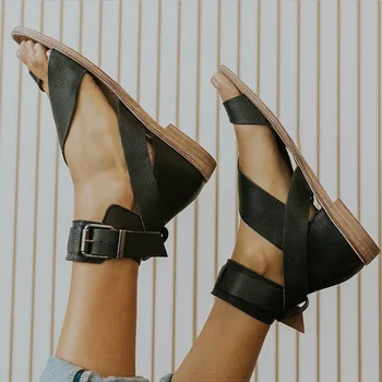 Pantofi De Vara Pentru Femei 2021 Nou Gladiator Sandale Femei, Sandale Piele Moale Plat Sandale Flip Flops Plaja Chaussure Femme