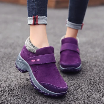 Pantofi pentru femei Scurt de Pluș Cald Cizme de Zapada Rularea Pantofi Noi de Iarna Plus Femei Pantofi Sport Brand în aer liber Lumina Galoși Adidași