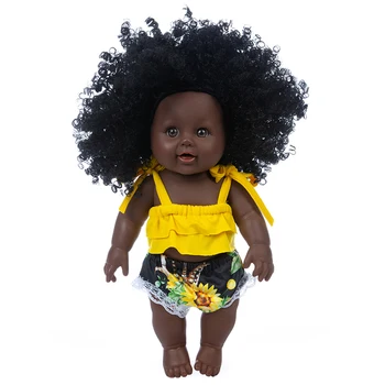 Papusa African Mobile Comune Jucărie de Crăciun cel Mai frumos Cadou Pentru Copilul Fete Negru Jucărie Mini Drăguț Explozive coafura Papusa Copii Fete