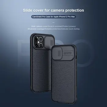Pentru iPhone 12 Mini-12 Pro 12 Pro Max Cazul Nillkin Frosted Greu PC Soft TPU Camera Protecție Lichid Fibra de Carbon Texturat Cazuri