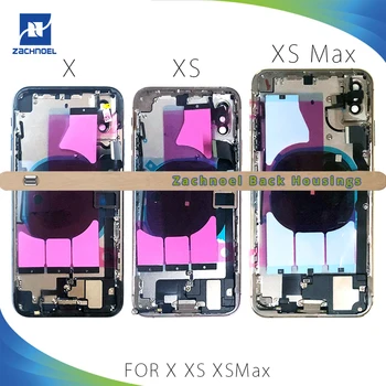 Pentru Iphone X, Locuințe Complet pentru XS Capacul din Spate cu Cablu Flex Baterie Usa Spate Mijloc Șasiu Cadru pentru XS Max Ansamblul de Locuințe