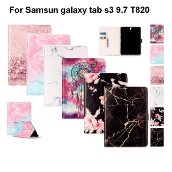 Pentru Samsung galaxy tab s3 9.7 T820 Marmură pictat portofel din piele flip caz,tabs3 SM-T825 anti-șoc tpu moale capacul din spate fundas