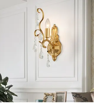 Personalitate creatoare stil European living dormitor culoar lampa E14 auriu cristal lampă de perete, AC110-240V