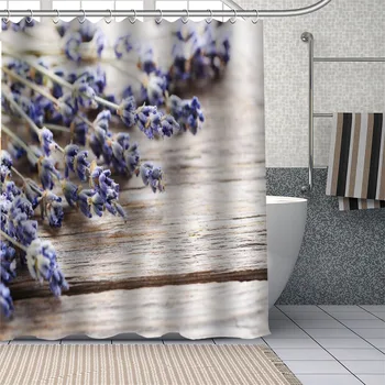 Personalizat violet Frumos flori de lavanda Perdele de Dus DIY Perdea de Baie Material Lavabil din Poliester pentru Cada Art Decor