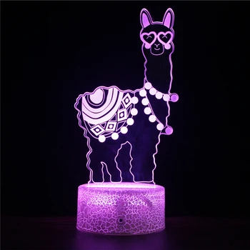 Peru Comoara Nationala Mare Alpacca LED 3D Lumina de Noapte creaturi mitice Acrilice Lumini Lămpi de Noapte Cadouri pentru Copii Copil