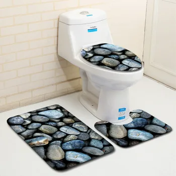 Piatra mat mat baie de toaletă trei piese set de baie, toaletă mat set baie mat set decorare baie