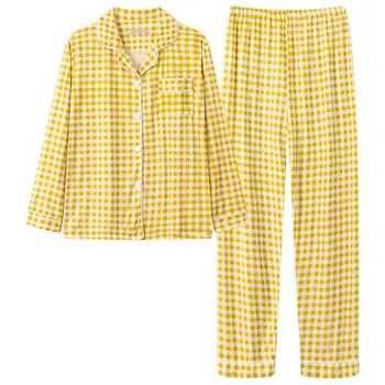 Pijama Seturi Pentru Femei Minunat De Imprimare Șic Coreean Toamna Elegant Feminin 2 Bucata Pijama Casual Moale Maneca Lunga Fete Populare Homewear