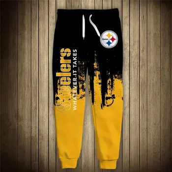 Pittsburgh rece Fotbal American 3D Steelers pantaloni de trening Graffiti design de cusut moda pantaloni casual