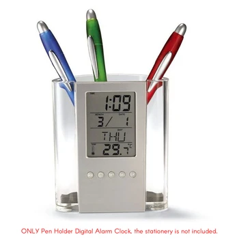 Pix Creion de Stocare Digital LCD de Birou Ceas cu Alarmă Stilou Titularul Calendar Timer Temperatura Desktop Ceas Electronic de Birou Decor