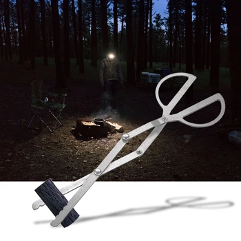Pliere portabil Log Grabber Clește Pensetă Instrumente Drumeții Picnic BBQ Clip Soba pe Lemne în aer liber Echipament de Camping