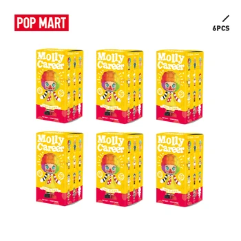 POP MART 6PCS Vânzare Promovarea Molly Cariera de artă jucării figura cadou Orb cutie de Acțiune Figura Cadou de Ziua de nastere Copil Jucărie transport gratuit