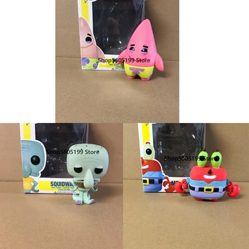 POP SQUIDWARD, PATRICK Domnul Krabs cu cutie PVC figurina de Colectie Model de jucării pentru copii Cadou de ziua de nastere