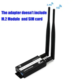 Portabil Antena unitati solid state M. 2 până la USB 3.0 Adaptor Convertor cu Slot pentru Card SIM Pentru WWAN/LTE/4G Modul Stabil Semnal переходник Noi