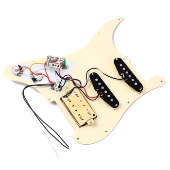 Precablat 3 straturi Pickguard Scratchplate SSH 2-single Coil si 1 Dual Coil de Preluare cu Magneți pentru Aripa ST Chitara Stratocaster