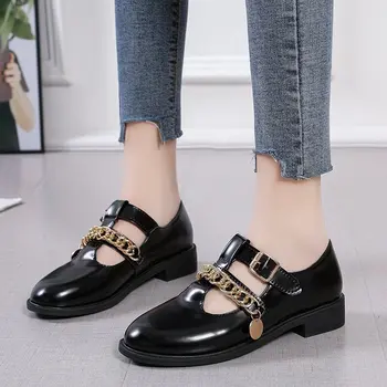Pu Curea Cataramă de Metal Decor Doamnelor Pantofi de Moda pentru Femei Vulcaniza Pantofi Zapatillas Mujer Mare Size42 PU Primăvara anului 2021 Noi