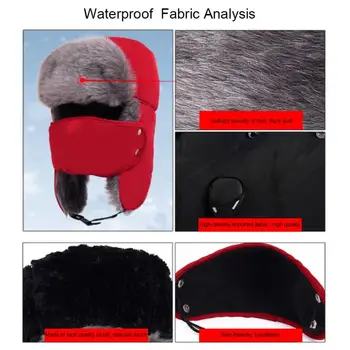 Pălărie De Iarnă Bombardier Pălării Pentru Bărbați, Femei Îngroșa Balaclava Bumbac, Blana De Iarnă Earflap Ține De Cald Capace Rusă Masca Craniu Bombardier Pălării