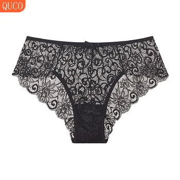 QUCO Brand Sexy Dantelă Chilotei Pentru Femei Lenjerie de corp Moda Pantalon Respirabil de sex Feminin Lenjerie Gol Afară de Boxeri Joase Chilotei