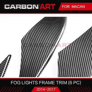 Real Fibra de Carbon Pentru Porsch Maccan FogLight Decor Lampa de Ceață Ornamente Auto Styling foglamp cadru trim fata buza spoiler