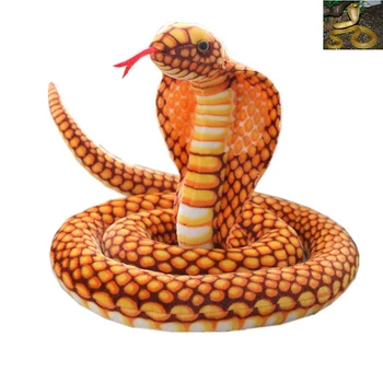 Realiste Cobra Snake Jucărie de Pluș Maro Lung Umplute Șerpi Boa Creative Pluș Baieti Copii Cadou 210cm