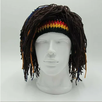 Reggae Dreadlocks Căciuli Fierbinte Chelioși Unisex Jamaican Căciuli Tricotate Peruca Panglica Caciula Rasta Păr Pălărie