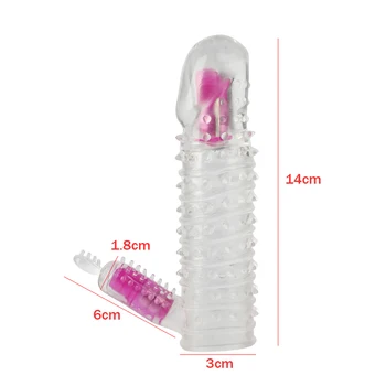 Resuable Dual Vibratoare, Prezervative pentru Bărbați Extindere Penisului Penis Sleeve Prezervativ Stimulator Clitoris Penis artificial Vibratoare Adult Jucarii Sexuale
