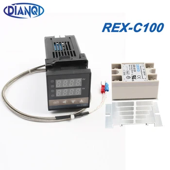 REX-C100 Digital PID Controler de Temperatura Termostat de ieșire SSR Max40A RSS Releului K Termocuplu Sonda RexC-100