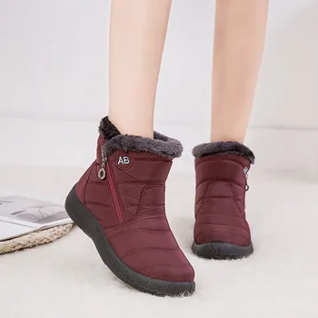SAGACE pantofi femei Nailon Cauciuc de Agrement de Iarna Glezna Scurt cu Sireturi Încălțăminte Impermeabilă cu Fermoar pantofi femei cu toc 2019DEC16
