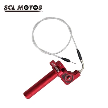 SCL MOTOS Universal Motocicleta 22mm AC CNC de Gaz din Aluminiu Mâner Clapetă de Prindere + Cot Cablului Clapetei Pentru Murdărie Biciclete Motocross