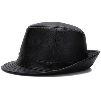 SHALUOTAOTAO Tendință din Piele Hat Pentru Barbati Toamna Iarna Moda de Calitate piele de Vacă Pălării Elegante Panama Sombrero Jazz Pălării