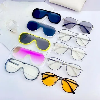 SHAUNA Supradimensionat Detașabilă dintr-O Bucata Lentile Ochelari ochelari de Soare Unic de Ochelari Nuante UV400