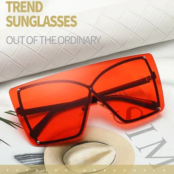 SHAUNA Supradimensionat-O singură Bucată Gradient de ochelari de Soare pentru Femei de Moda de Vară Stiluri de Ochelari fără ramă Nuante UV400