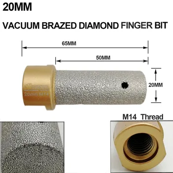 SHDIATOOL 2 buc Diam 20mm M14 Filet Vid Brazate Diamant Degetul Biți Faianta Marmura Granit Blat de Frezat biți de Foraj biți