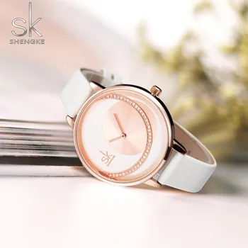 Shengke Brand de Top pentru Femei de Moda Ceas de Lux Cristal Ceas Doamnelor Ceasuri de Curea din Piele Ceas Reloj Mujer 2021 Saati
