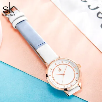 Shengke Despicare Curea Trupa Femei Ceas Clasic din Piele Ceas de mana pentru Femei Reloj Mujer Simplu Moda Doamnelor Ceas