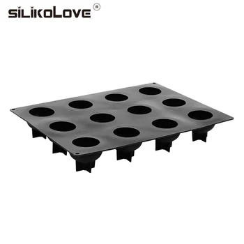 SILIKOLOVE Tort Mousse de Matrite de Silicon De Picătură de Apă în Formă de Congelare Siguranța Negru 12Cavity Tort Instrumente de Bucatarie bar Pentru Copt