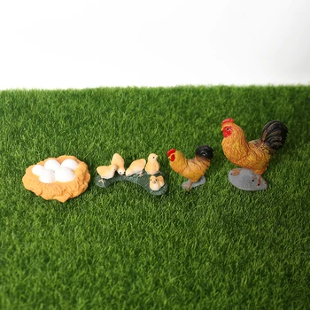Simulare Fermă de Creștere a Ciclului de Animale Figurine Galben Cocoș Ciclului de Viață Plastic Animale Figurine pentru Colectia de jucarii Educative